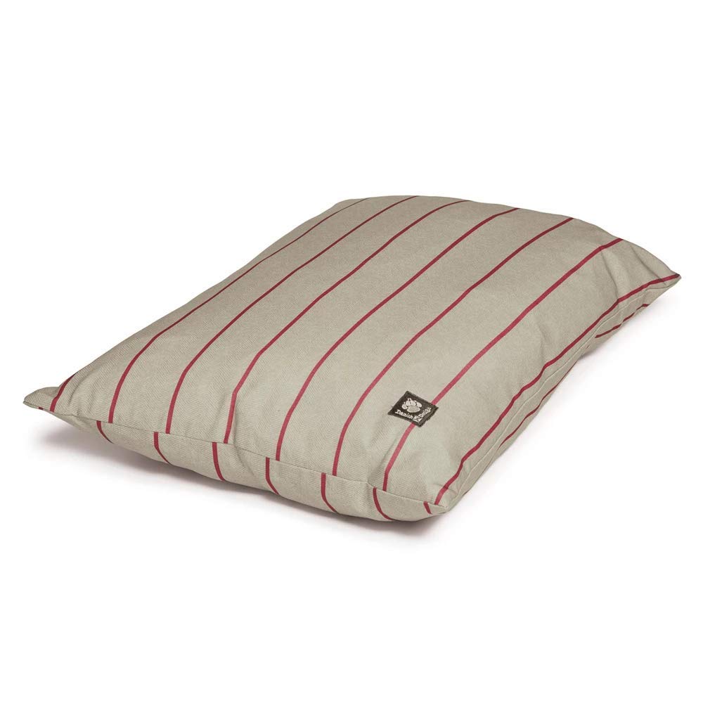 Danish Design Heritage Herringbone Beige and Burgundy Stripes Soft Polyester Machine Washable Quilted Dog/Puppy Slumber Large