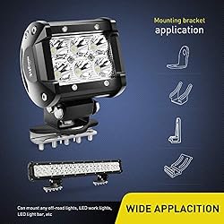 Nilight 90025B Led Light Bar Mounting Brackets 2pcs