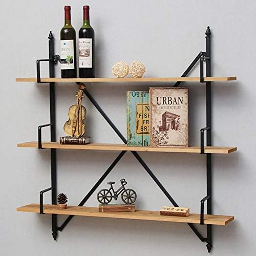 TISESIT INDOOR Wall Mount for Kitchen Spice Rack Kitchen Shelves Wall Mounted,Rustic Wood Floating Shelves with Large Storage for Bedroom, Living Room, Bathroom, Kitchen