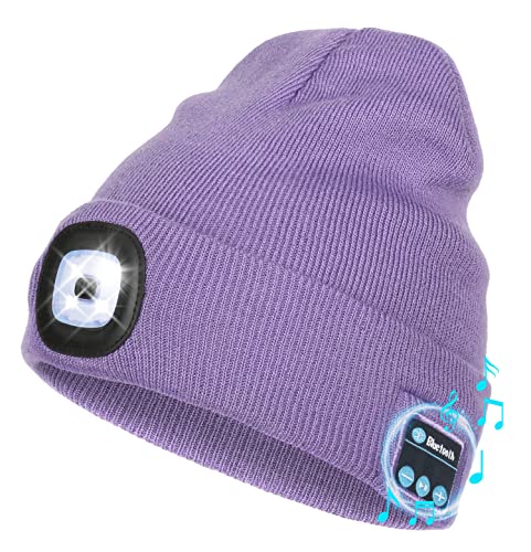 Bluetooth Beanie with Light, USB Rechargeable LED
