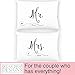 Mr and Mrs Pillowcase Set, Mr and Mrs Pillows, Perfect & Unique Wedding Gift or Anniversary Gift - 100% Cotton 300 TC - by Ocean Drop Designs