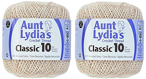 Aunt Lydia's Crochet Thread - Size 10 - Natural (2-Pack)