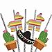 Big Dot of Happiness Let's Fiesta - Paper Straw Decor - Mexican Fiesta Party Striped Decorative Straws - Set of 24