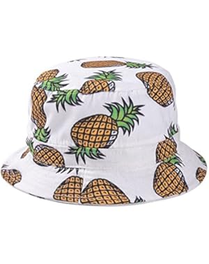 Ladies Womens Girls Headwear Boonie Hats Pineapple pattern Walking Wide Rim Style Flat Fishing Bucket Hat Sun...