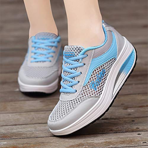 Women Platform Tennis Shoes - Ladies Breathable Workout Trail Running Lightweight Sneakers - Casual Comfortable Hiking Shoes - Thumbnail 3