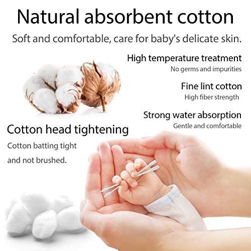 Cotton Swabs (Baby 200 Pcs) - Spiral & Pointed Ends