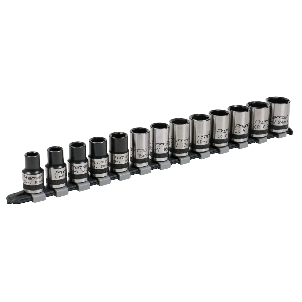 Sealey AK2742B 13pc 1/2"Sq Drive Lock-On™ Socket Set - Black Series