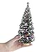 Miniature Decorated Frosted Bottle Brush Christmas Trees - Classic Holiday Snowy Bristle Sisal Trees (8-1/2