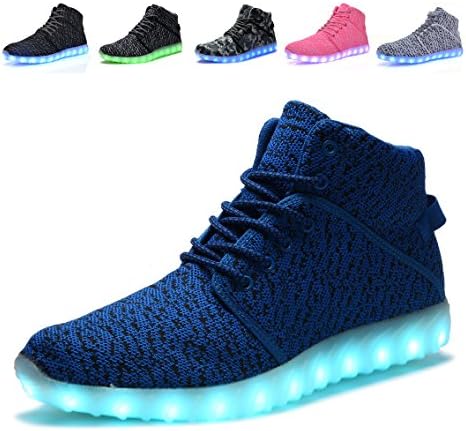 MONEM High Top LED Light Up Shoes Fashion Sneakers For Kids Girls Boys