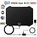 HDTV Antenna, Indoor Amplified TV Antenna 50 Miles Range with Detachable Amplifier Signal Booster and 16 Feet Coaxial Cable (Black)