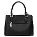 OURBAG Women Leather Handbags Fashion Top Handle Bag Cross body Shoulder Bag for Ladies Black Medium