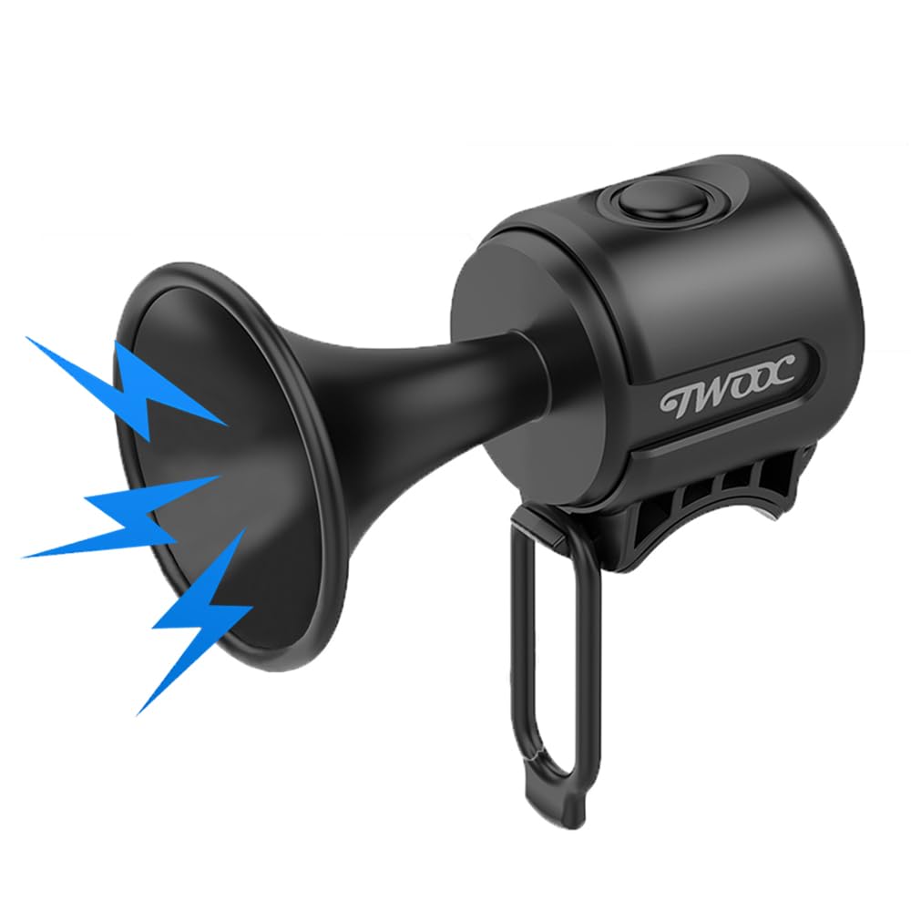 Photo 1 of LESOVI Electric Bike Horn, 120dB Electronic Bicycle Bell with 300mAh Battery Operated/IPX4 Waterproof, Loud Bike Bell for Adults/Kids (Black, EH-2)