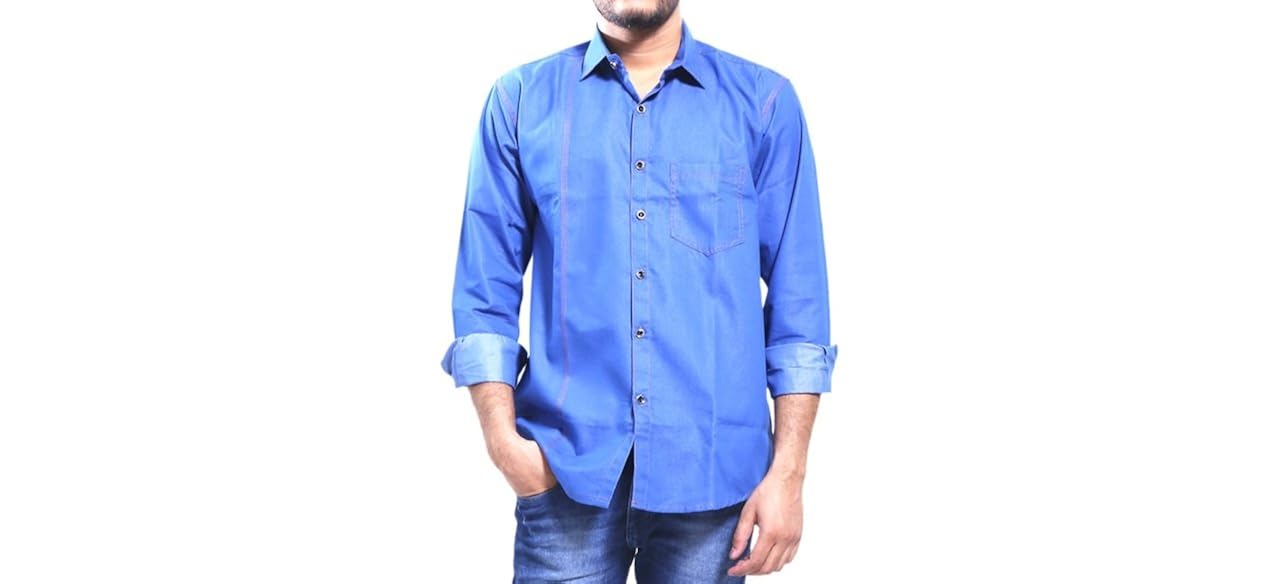 royal blue denim shirt