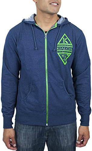 KIALOA Paddles Men's Reflection Hoodie, Cotton/Poly Blend, Navy Heather - X Large