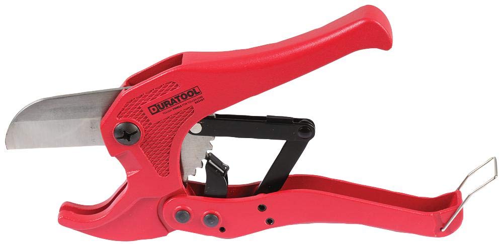 DURATOOL Plastic Conduit & Pipe Cutter, 42mm – Heavy Duty PVC Pipe Cutter with Stainless Steel Blade (D03187)