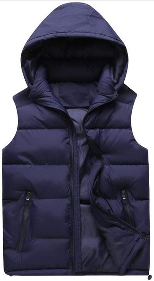 Men's Winter Autumn Down Hooded Unique Jacket Quilted Vest Hooded Vest