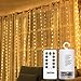 Homestarry 300 LEDs Window Battery Operated Curtain Fairy, String Remote, Twinkle Lights, Warm White,6.3 ft x 10 ft for Party, Wedding, Patio,Wall D¨¦cor Christmas,Indoor and Outdoor ¡­