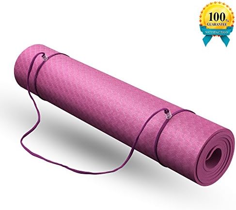 Yoga Mat, with Carrying Strap and Bag 1/4-inch(72” x 24”) Textured Non-Slip Surface SGS Certified TPE Eco-Friendly Non-Toxic Material High Density Anti-Tear Optimal Cushioning Yoga and Exercise Mat