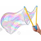 Uncle Bubble Giant Bubble Wand Set for Kids, Adjustable Size | Adjustable star clips for custom bubble size; non-toxic solution; includes 2 wands + solution
