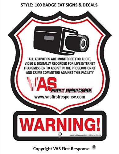 VIDEO | ALARM | SHOPTLIFTER | TRESPASS | SYSTEM WARNING SIGNS & DECALS | HOME | BUSINESS | LIVE & RECORDED INTERNET MONITORING | SURVEILLANCE | CCTV (#100, EXTENDED SIGN, 100)