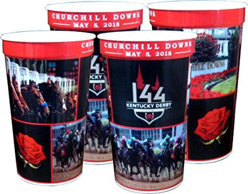 144th Kentucky Derby 22 oz. Plastic Souvenir Cups - 4/pkg.