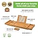 Bathtub Tray & Bed Tray - Upgraded Luxury Design - FREE Soap Dish & Non-Slip Pads, Expandable Multipurpose Bamboo Bathtub Tray for Large Tub, Holds Phone, Tablet and Wine, Essential Bath Accessories