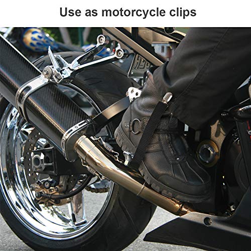 image for Boncas Multi-use Motorcycle Boot Clips Adjustable Pant Straps Elastic 