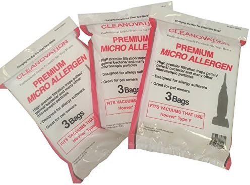 Premium Micro Allergen Vacuum Bags (9-Pack) | Compatible with Hoover Type Y Upright Vacuums | High-Filtration, Electrostatically Charged Disposable Bags