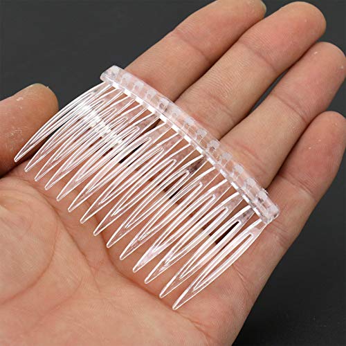 WSSROGY 12 Pieces 14 Teeth Clear Plastic Hair Clip Combs Hair Side Combs Accessories - Thumbnail 4