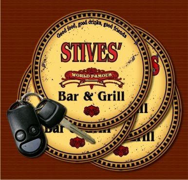 STIVES' World Famous Bar & Grill Coasters Set of 4