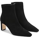 MICIFA Women's Ankle Boots Chunky Low Heel Square Toe Heeled Booties with Side Zipper Fall Winter Dress Short Boots