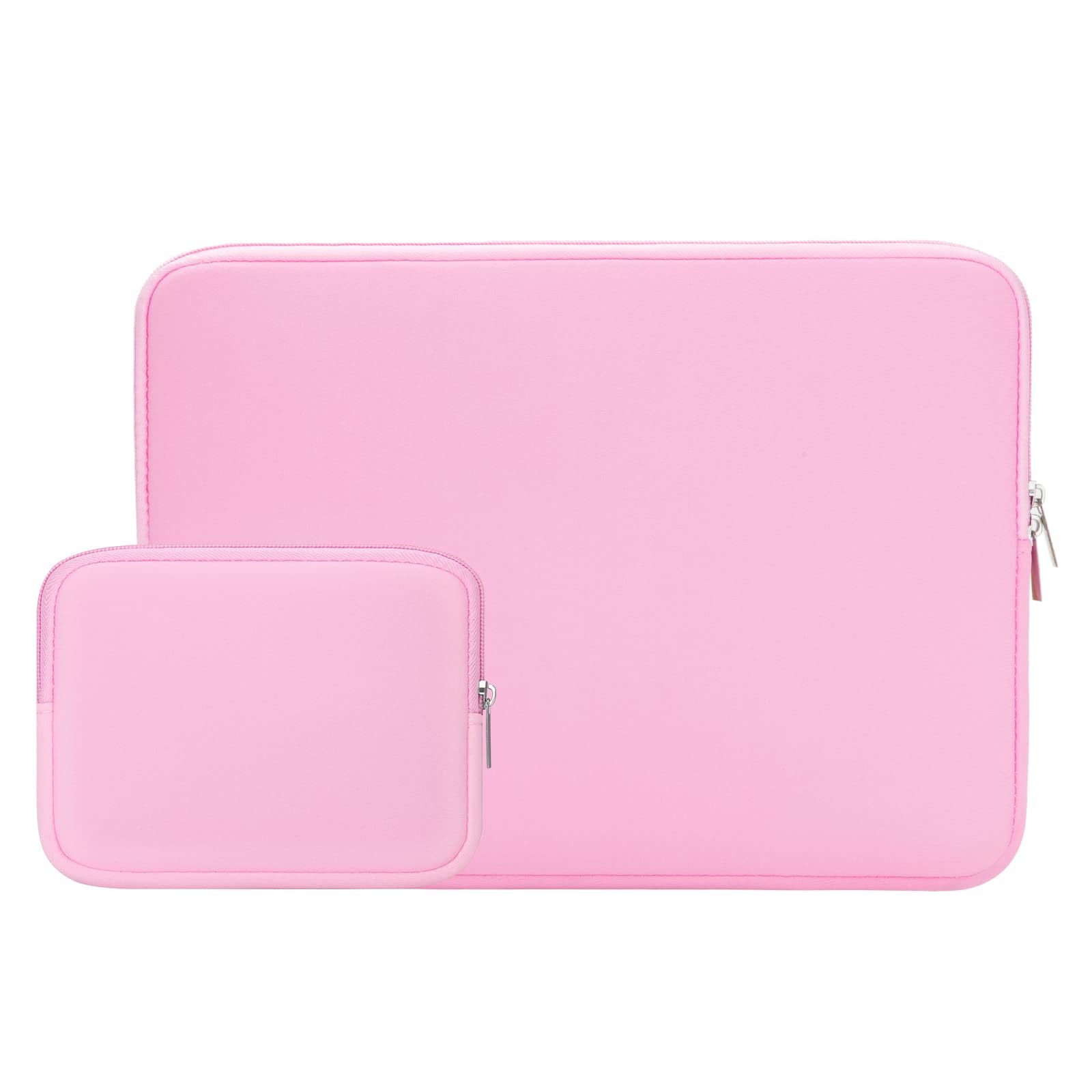 Photo 1 of RAINYEAR 14 Inch Laptop Sleeve Case Protective Soft Padded Zipper Cover Carrying Computer Bag with Accessories Pouch, Compatible with 14" Notebook Tablet Chromebook (Pink)