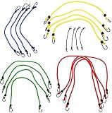 ABN Heavy Duty Bungee Cord Assortment with Hooks 10, 18, 20, 24 30 Inch Bungee Straps - 20 Pack