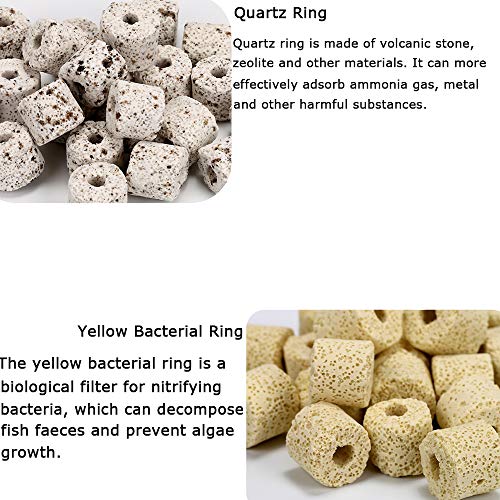 Tfwadmx Bio Filter Balls, Aquarium Bio Balls Filtration Ceramic Rings Media for Fish Tank and