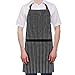 Syntus 2 Pack Adjustable Bib Apron Thicker Waterdrop Resistant with 2 Pockets Cooking Kitchen Aprons for Women Men Chef, Pinstripe Black White