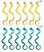 SWACC 12 Pcs Multi-Colors Party Highlights Clip on in Hair Extensions Colored Hair Streak Synthetic Hairpieces (20-Inch Curly, 6 Pcs Orange Yellow + 6 Pcs Teal blue)