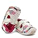 Lidiano Baby Toddler Sewing PU Leather Hook & Loop Cartoon Non-slip Sandals (12-18 Months, White)