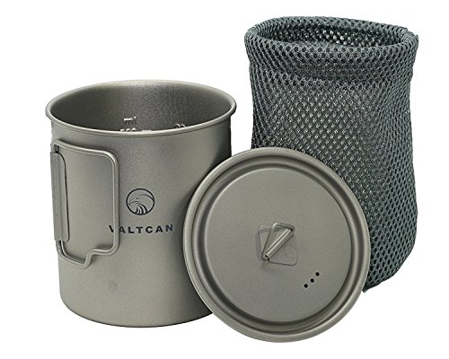 Valtcan Titanium 750ml Pot for Camping Coffee Tea Backpacking Bushcraft Fire Mug Cup with Lid and Stuff Sack - Thumbnail 4