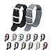 KDM NATO Strap Pack of 2-20mm 22mm Premium Ballistic Nylon Watch Bands with Stainless Steel Buckle (Black+Smoke Grey, 22mm)