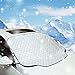 [2019 Newest Upgrade] Magnetic Car Windshield Snow Cover for SUV. 4 Layers, Waterproof, Soft Scratch-Free, Ice Removal Padded Liner with Mirror Flap and Inside Buckle Belt. Most Secure Fitting