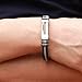 OPK Jewelry Fashion Rose Gold Geniune Silicone Bracelet for Men Stainless Steel Clasp,Black, 8.26 inches