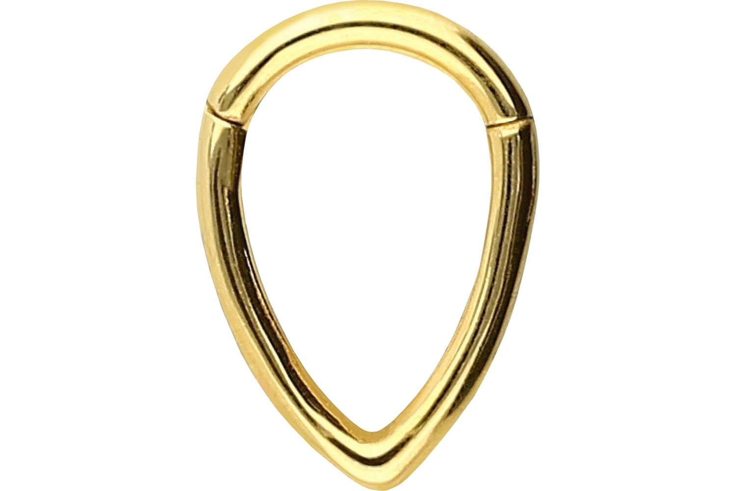 PIERCINGLINE Surgical Steel Clicker | Teardrop | Piercing for Septum Tragus Helix and More | gold color | 8mm