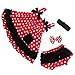 Jubileens 2 PCS Baby Toddlers Infant Girls Cotton Cute Dress+ Underpants Outfit Sets (M(6-18 months), Red Dot)