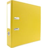 2-Ring Premium Lever-Arch Binder - Yellow, 3" Spine, by Bindertek | 525 Sheet Capacity, 2.5" Rings, Linen-Textured Covers, Steel Reinforced Edges, Spine Label Included