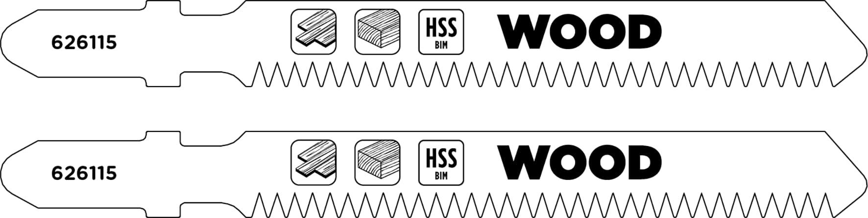 kwb 2x Jigsaw blades for laminate (for laminate, hardwood, bi-metal)