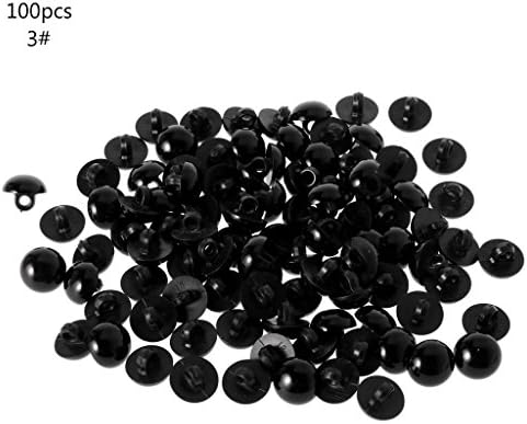 Horoshop 100Pcs DIY Safety Eyes Plastic Safety Eyes Plastic Eyes for Doll, Puppet, Plush Animal, Black (11.5mm)