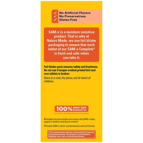 NATURE MADE SAM-E 200 MG COMPLETE, DIETARY SUPPLEMENT FOR MOOD SUPPORT, 60 TABLETS, 30 DAY SUPPLY