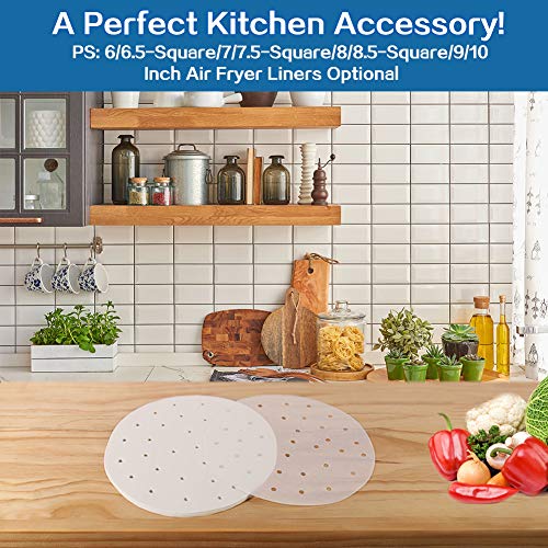 Air Fryer Basket Liner, Set of 100, 6.5 inch Square Air Fryer Liners