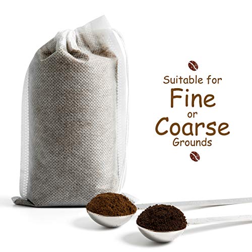 Disposable Cold Brew Coffee Filters - 60 Count Single Use Filter Sock Packs Fine Mesh Brewing Bags for Concentrate, Iced Coffee Maker, French/Cold Press Kit, Tea in Mason Jar, 8 x 12 Inches