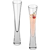 NUTRIUPS Champagne Flutes 5oz, Hand Blown Champagne Glasses, Set of 2 Clear Crystal Glass Prosecco Glasses for Wedding Anniversary